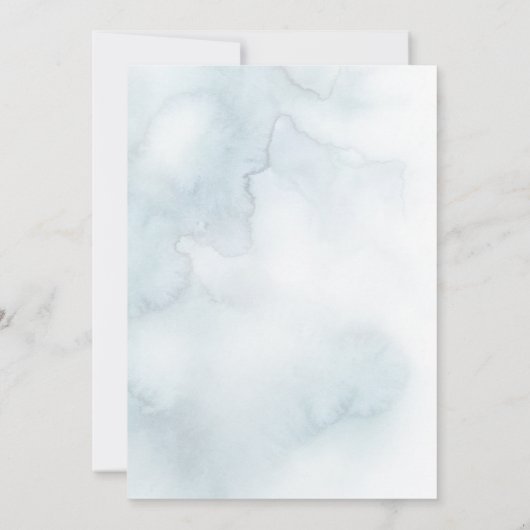 あなたの写真ほこりっぽい青い水色と柳の枝 招待状 (裏面)