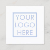 あなたの写真またはロゴきれいな白シンプルい写真 スクエア名刺 (正面)