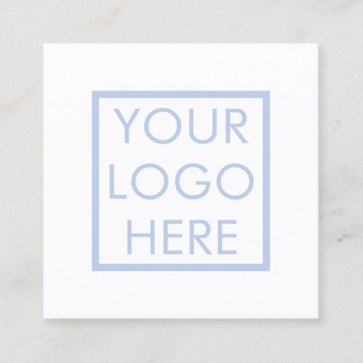 あなたの写真またはロゴきれいな白シンプルい写真 スクエア名刺 (正面)