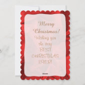 あなたの写真を個人化して下さい: 赤いクリスマスの楕円形フレーム シーズンカード (裏面)