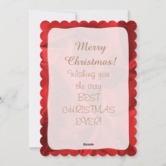 あなたの写真を個人化して下さい: 赤いクリスマスの楕円形フレーム シーズンカード (裏面)