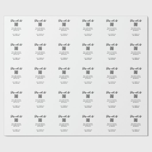 あなたの写真を共有する QRコードをスキャンしてウェブサイトとメールを追加する ラッピングペーパー (フラット)