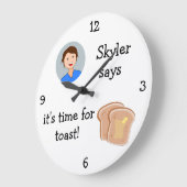 あなたの写真を加えて下さい: 「Toastの時間 ラージ壁時計 (傾斜)