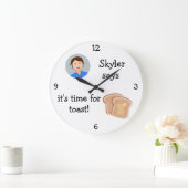 あなたの写真を加えて下さい: 「Toastの時間 ラージ壁時計 (ホーム)