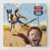 あなたの写真を取得蹴,オットマンアリゾナ,ロバ スクエア壁時計 (正面)