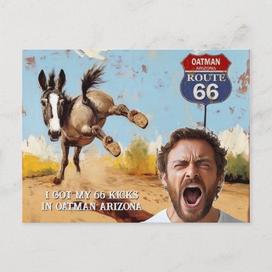 あなたの写真を取得蹴,オットマンアリゾナ,ロバ ポストカード (正面)