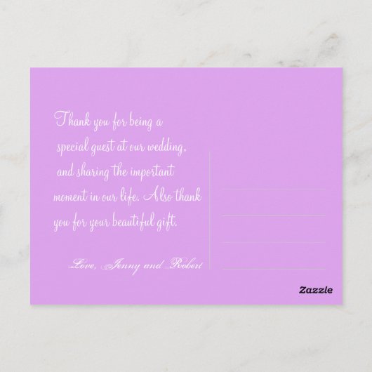 あなたの写真を感謝してい葉書に追加する。 ポストカード (裏面)