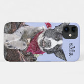 あなたの写真を追加します縁どコリーHeelerドッグモノグラム Case-Mate iPhoneケース (裏面(横))