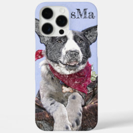 あなたの写真を追加します縁どコリーHeelerドッグモノグラム iPhone 16 Pro Maxケース