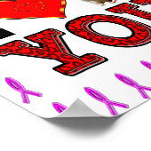 あなたの写真を追加する愛する乳癌リボン ポスター (角)