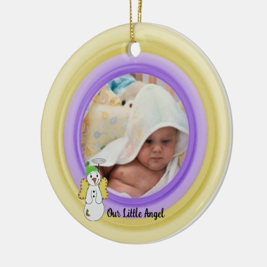 あなたの写真を追加する私たちの小さなエンジェルセラミックオーナメント セラミックオーナメント (左)