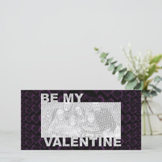 あなたの写真を追加する私のバレンタインのフレーム – ゴシックハート シーズンカード (スタンド正面)