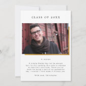 あなたの写真を追加する高級ゴールドフォイル卒業ハット サンキューカード (裏面)