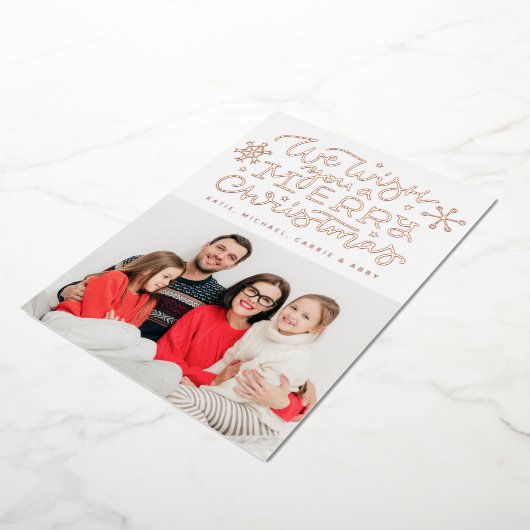 あなたの写真を追加 | クリスマスをお祝いします 箔シーズンカード (回転した状態)