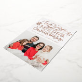 あなたの写真を追加 | クリスマスプレゼントを贈ります 箔シーズンカード (回転した状態)