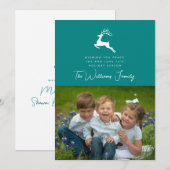 あなたの写真を追加 | クリスマスホリデーのかわいいトナカイ 招待状 (正面/裏面)