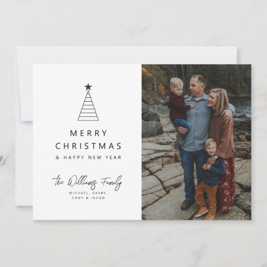 あなたの写真を追加 | ジオ ツリーのクリスマス 招待状 (正面)