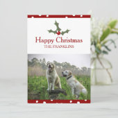 あなたの写真を追加　スウィート　クリスマス　ホリー シーズンカード (スタンド正面)