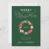 あなたの写真を追加 | メリークリスマスのリース 招待状 (正面)