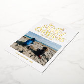 あなたの写真を追加 | メリークリスマス＆ハッピーニューイヤー 箔シーズンカード (回転した状態)