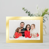 あなたの写真を追加 | メリークリスマス＆ハッピーニューイヤー 箔シーズンカード (立ち正面)