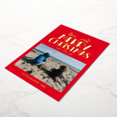 あなたの写真を追加 | メリークリスマス＆ハッピーニューイヤー 箔シーズンカード (回転した状態)