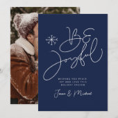 あなたの写真を追加 | メリークリスマス 喜びに満ちて 招待状 (正面/裏面)