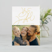 あなたの写真を追加 | メリークリスマス 喜びに満ちて 箔シーズンカード (立ち正面)