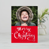 あなたの写真を追加 | メリークリスマス 箔シーズンカード (立ち正面)