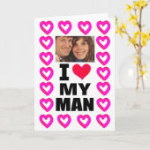 あなたの写真を追加 私の男が好き カード (黄色い花)