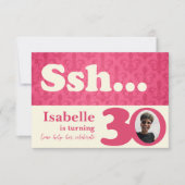 あなたの写真を追加sshサプライズ30th誕生日招待状 招待状 (正面)
