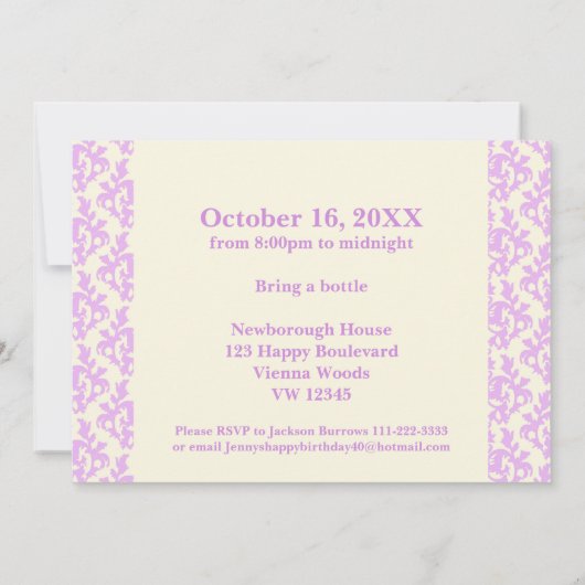 あなたの写真を追加sshサプライズ40th誕生日招待状 招待状 (裏面)