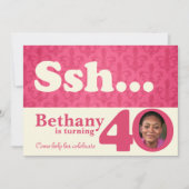 あなたの写真を追加sshサプライズ40th誕生日招待状 招待状 (正面)