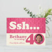 あなたの写真を追加sshサプライズ40th誕生日招待状 招待状 (スタンド正面)