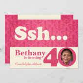あなたの写真を追加sshサプライズ40th誕生日招待状 招待状 (正面/裏面)