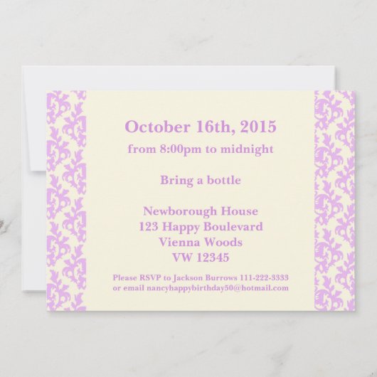 あなたの写真を追加sshサプライズ50th誕生日招待状 招待状 (裏面)