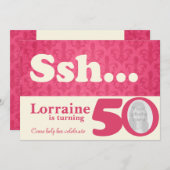 あなたの写真を追加sshサプライズ50th誕生日招待状 招待状 (正面/裏面)