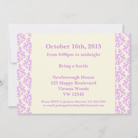 あなたの写真を追加sshサプライズ60th誕生日招待状 招待状 (裏面)