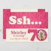 あなたの写真を追加sshサプライズ70th誕生日招待状 招待状 (正面/裏面)