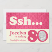 あなたの写真を追加sshサプライズ80th誕生日招待状 招待状 (正面)