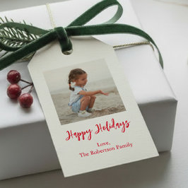 あなたの写真を飾るクリスマスまたはホリデータグ、ミニマル ギフトタグ