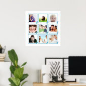 あなたの写真を飾るブルーアロー Instagram ポスター (ホームオフィス)