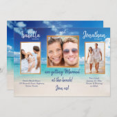 あなたの写真を|が個人化するビーチ結婚式| 招待状 (正面/裏面)