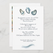 あなたの写真エレガントオイスターロースト婚約パーティ 招待状 (正面/裏面)