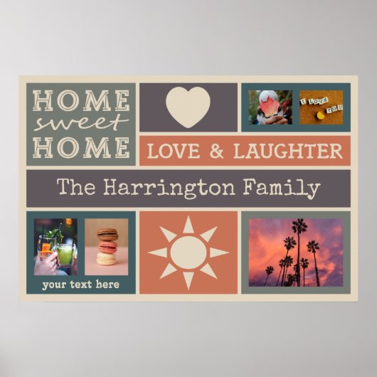 あなたの写真カスタムのコラージュテンプレートポスター ポスター (正面)