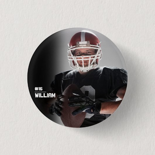 あなたの写真カスタムのサッカーまたはあなたのスポーツのラウンドが 缶バッジ (正面)