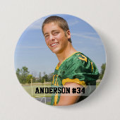 あなたの写真カスタムのサッカーまたはスポーツのラウンド 缶バッジ (正面)