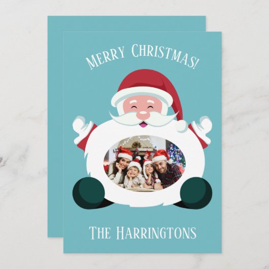 あなたの写真カスタムのサンタクリスマスカード シーズンカード (正面/裏面)