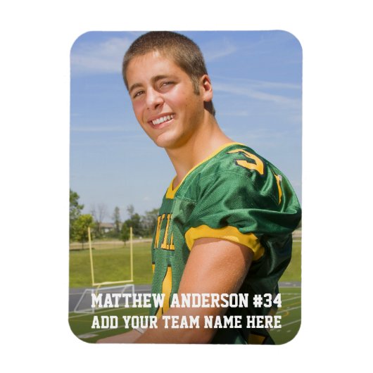 あなたの写真カスタムサッカーまたはあなたのスポーツ マグネット (縦)