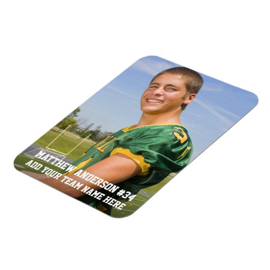あなたの写真カスタムサッカーまたはあなたのスポーツ マグネット (左側)